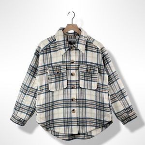 Blue plaid flannel jacket